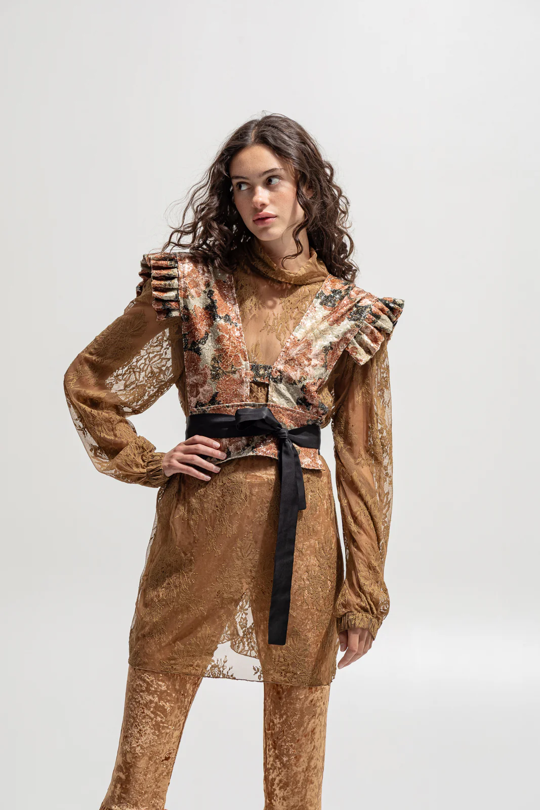 Adoncia Vest Printed Caramel - Image 4