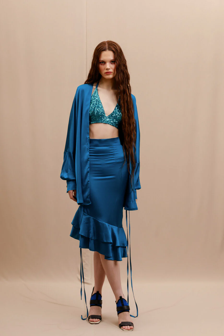 Akule Midi Skirt Petrol - Image 2
