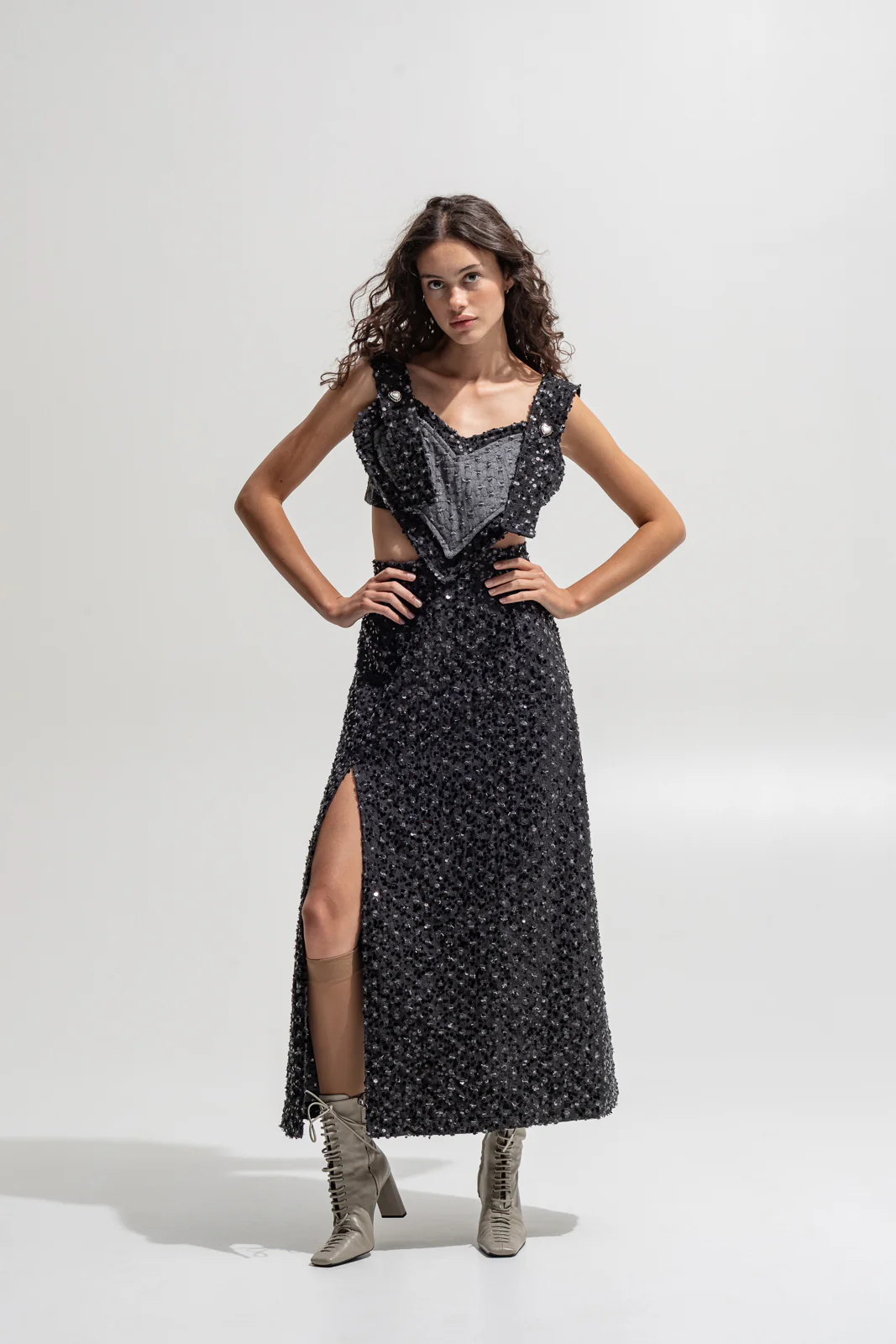 Alawa Denim Overall Skirt Black - Image 6