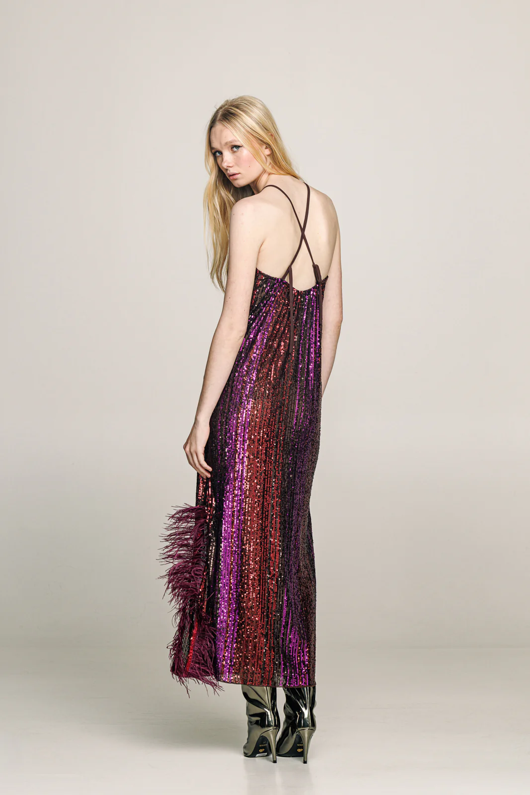 Angeni Sequined Dress Purple - Image 5