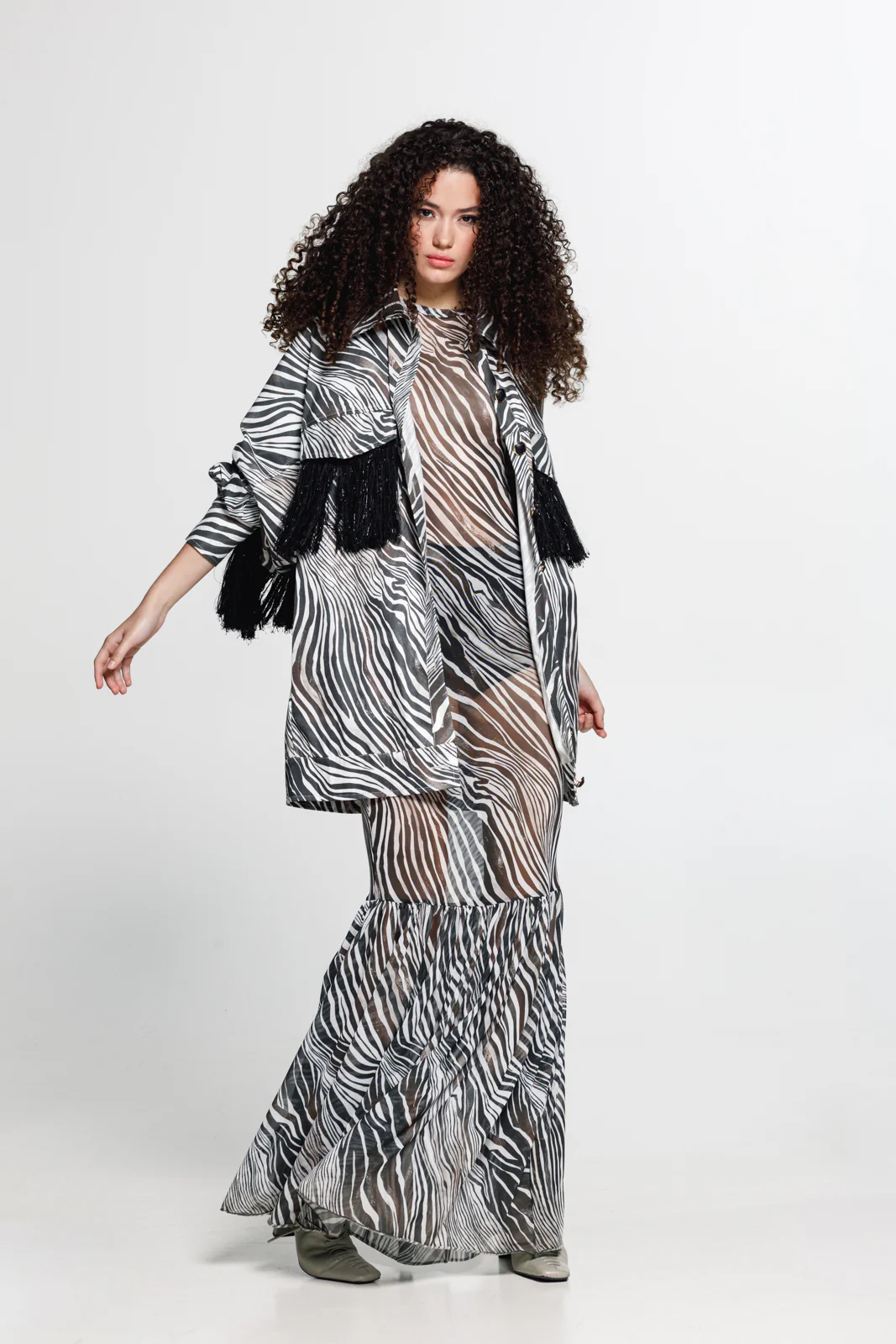 Bitziil Jacket Printed Cream - Image 5
