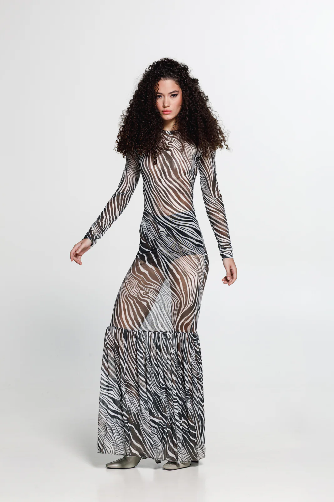 Chatima Dress Printed Cream - Image 5