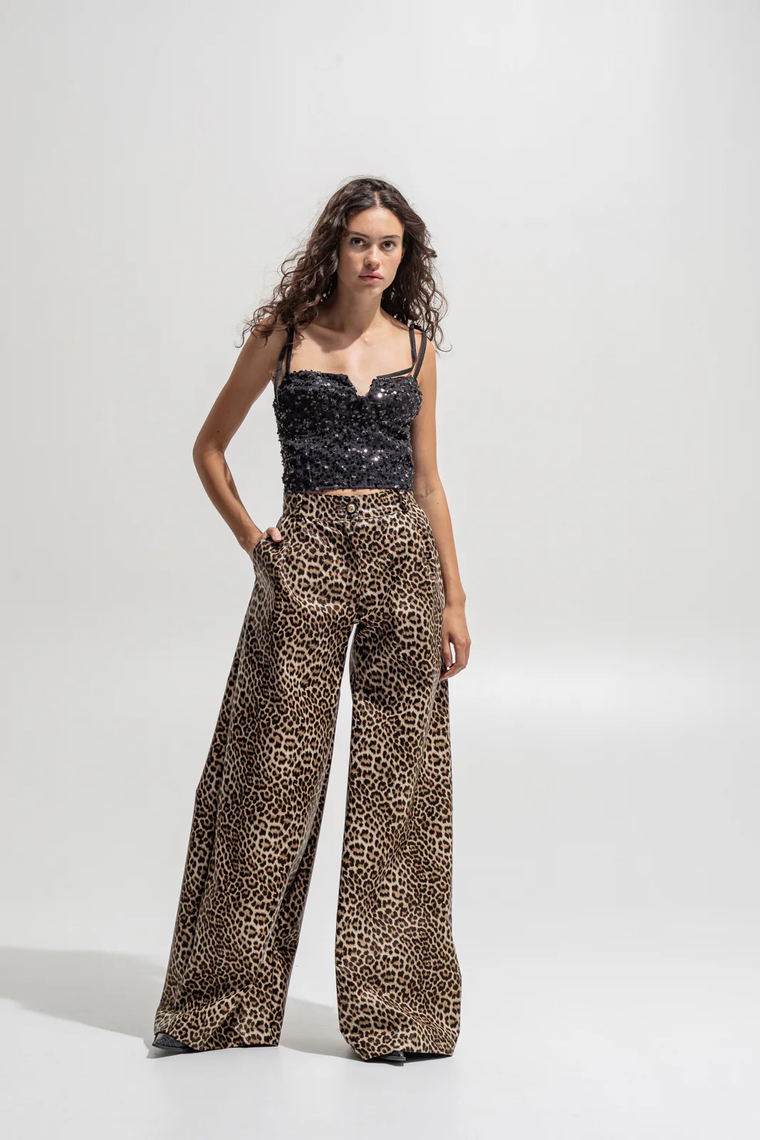 Colville Pants Eco-Leather Printed Beige - Image 3