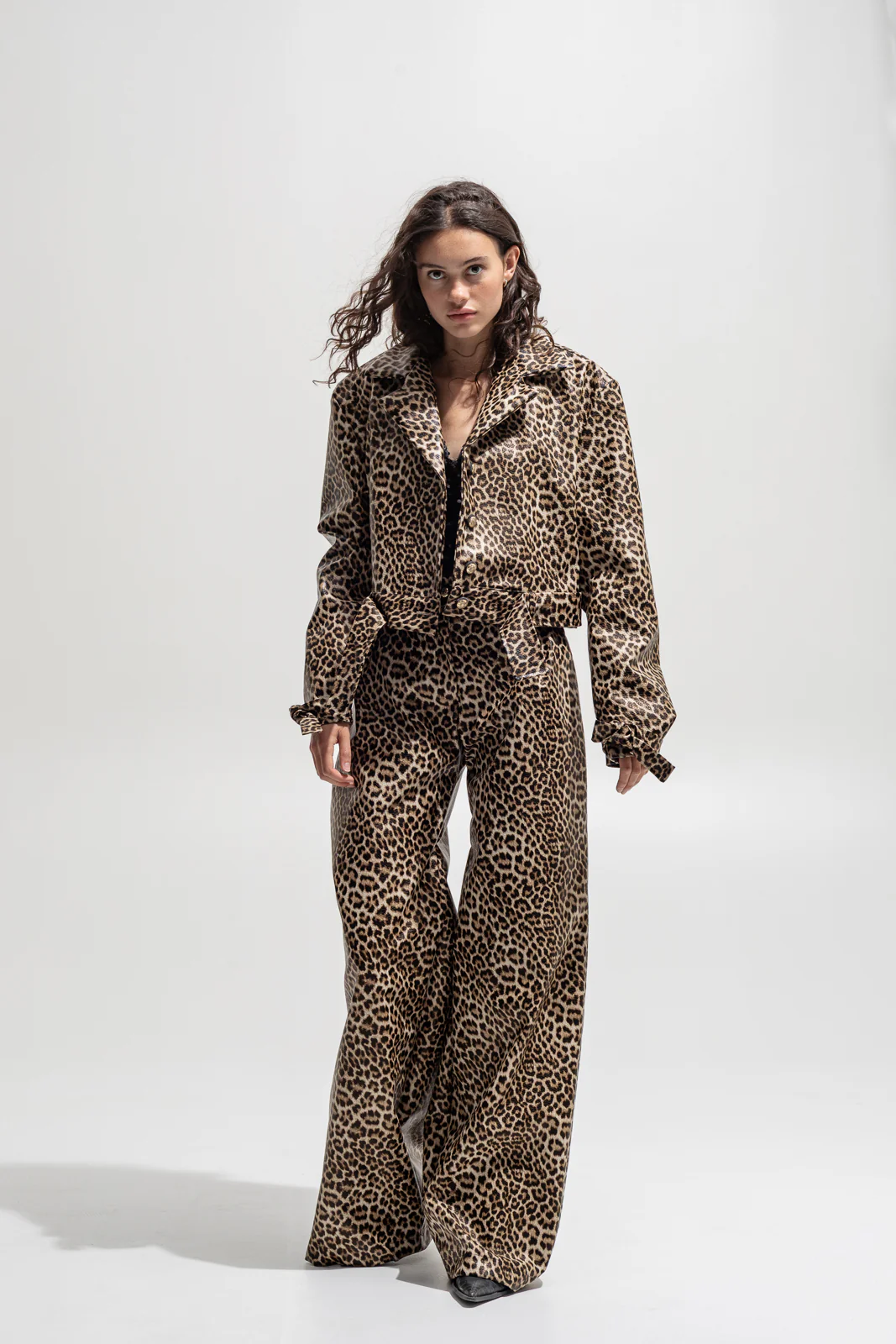 Colville Pants Eco-Leather Printed Beige - Image 5