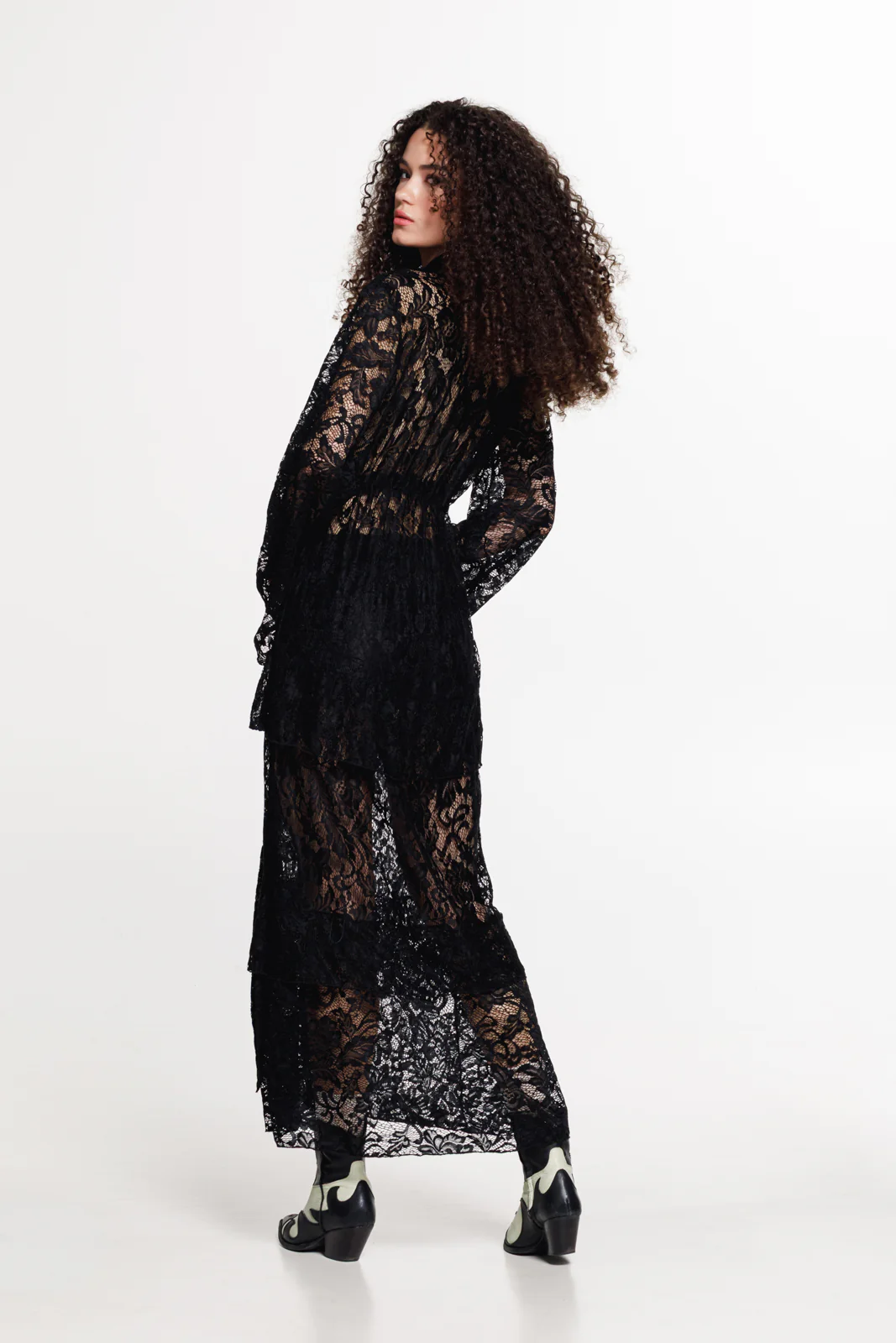 Dakota Lace Dress Black - Image 4