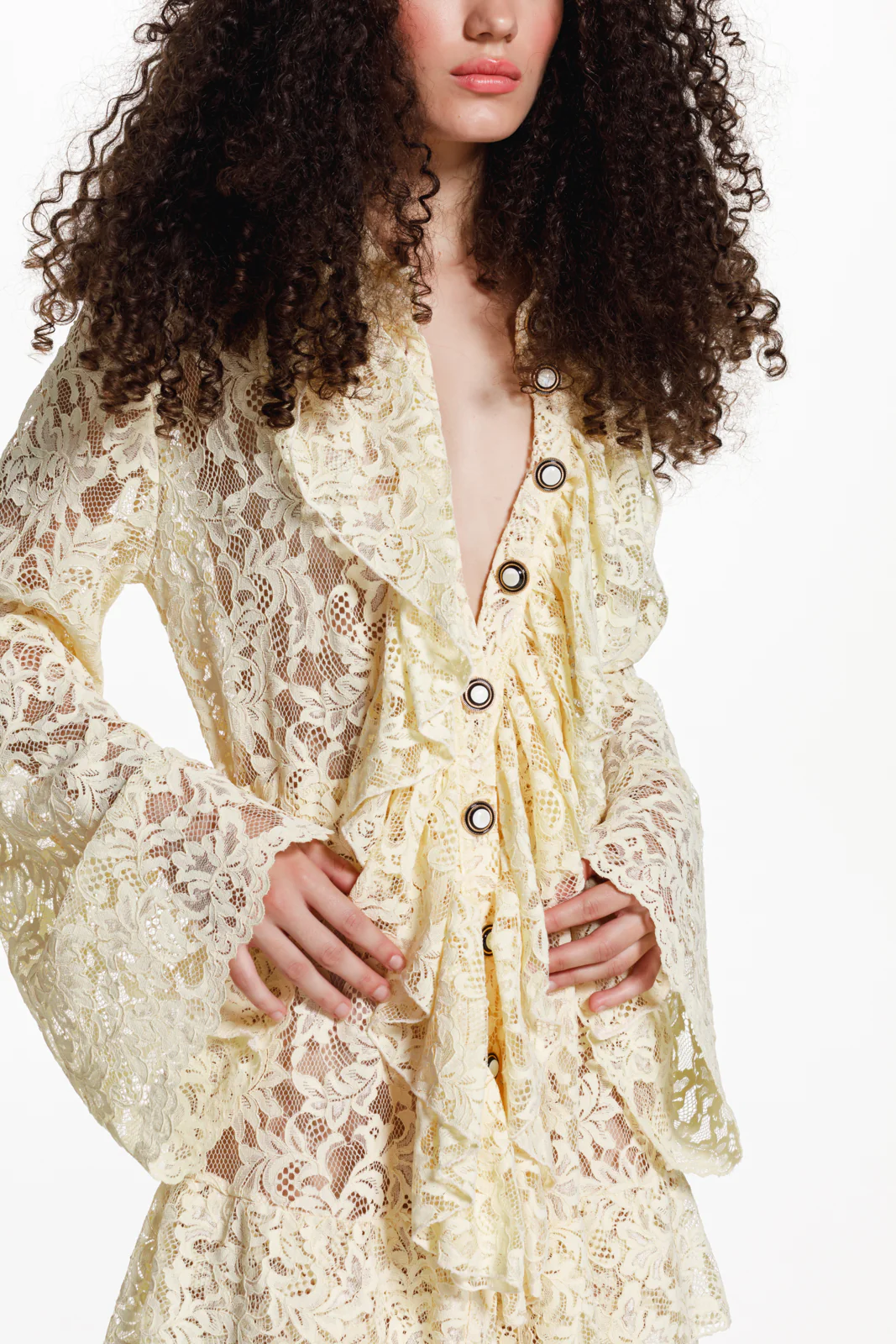 Dakota Lace Dress Mellow Yellow - Image 3
