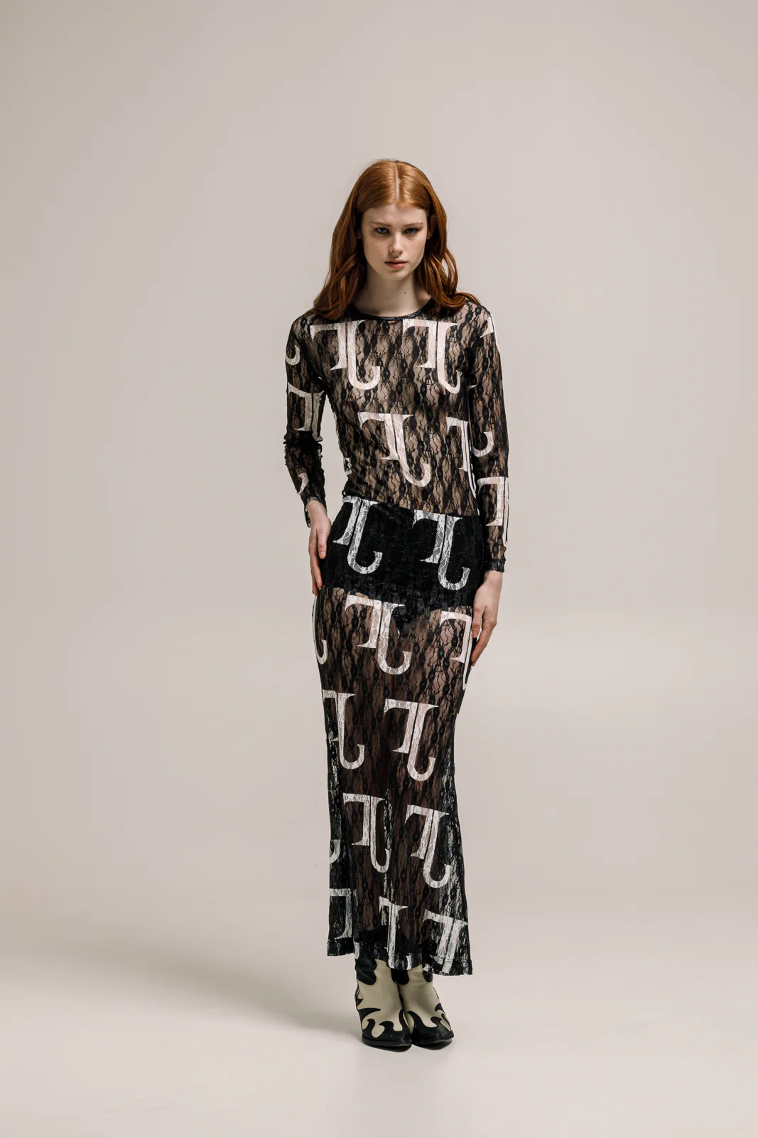 Quadi Lace Logo Dress Black - Image 4