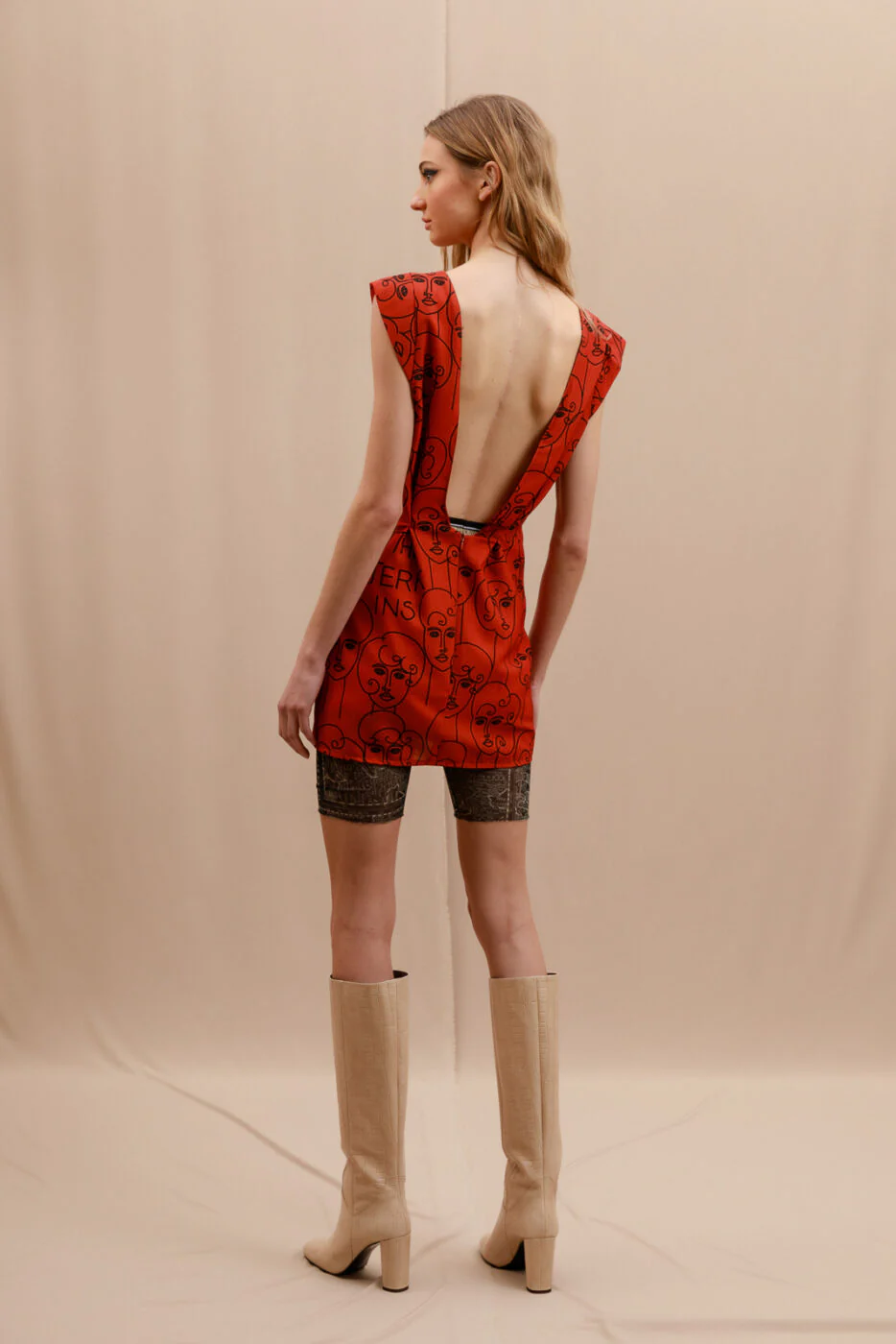 Denali Mini Dress Printed Rust - Image 5
