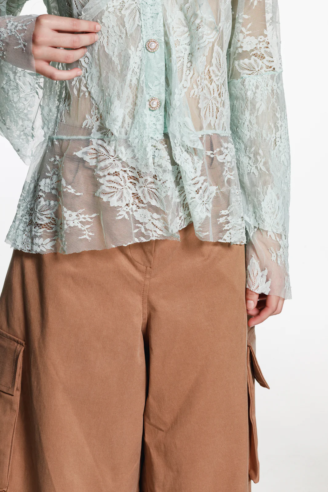 Elan Lace Shirt Mint - Image 4