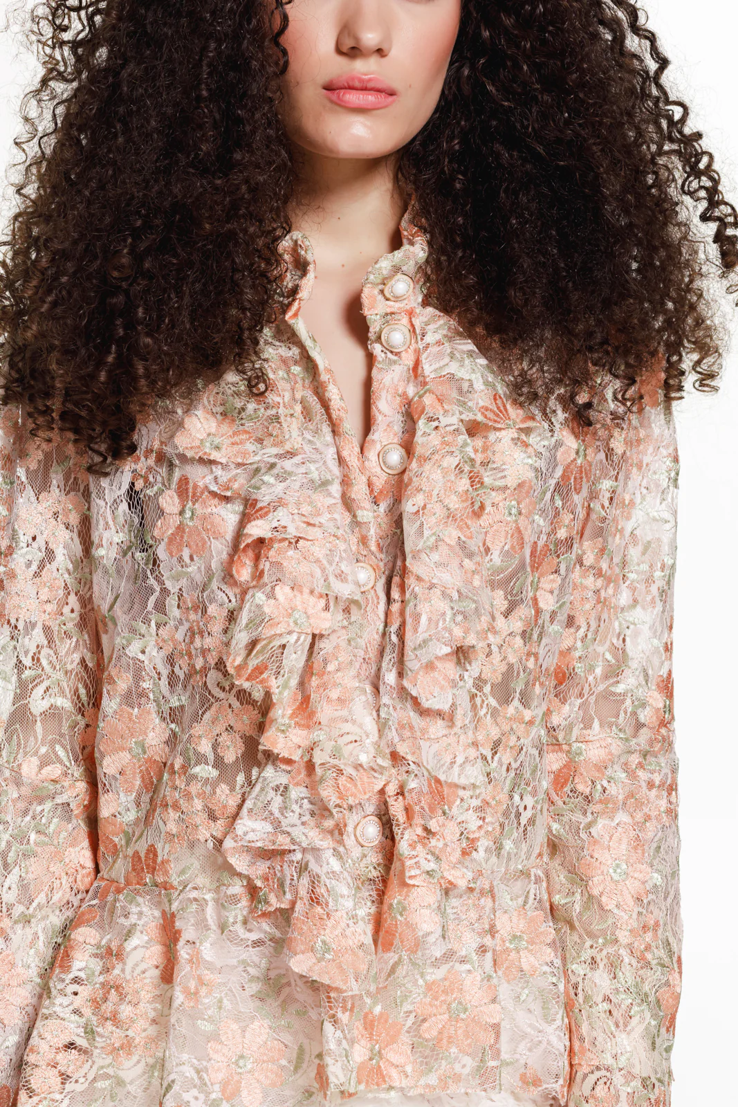 Elan Embroidered Shirt Peach - Image 2