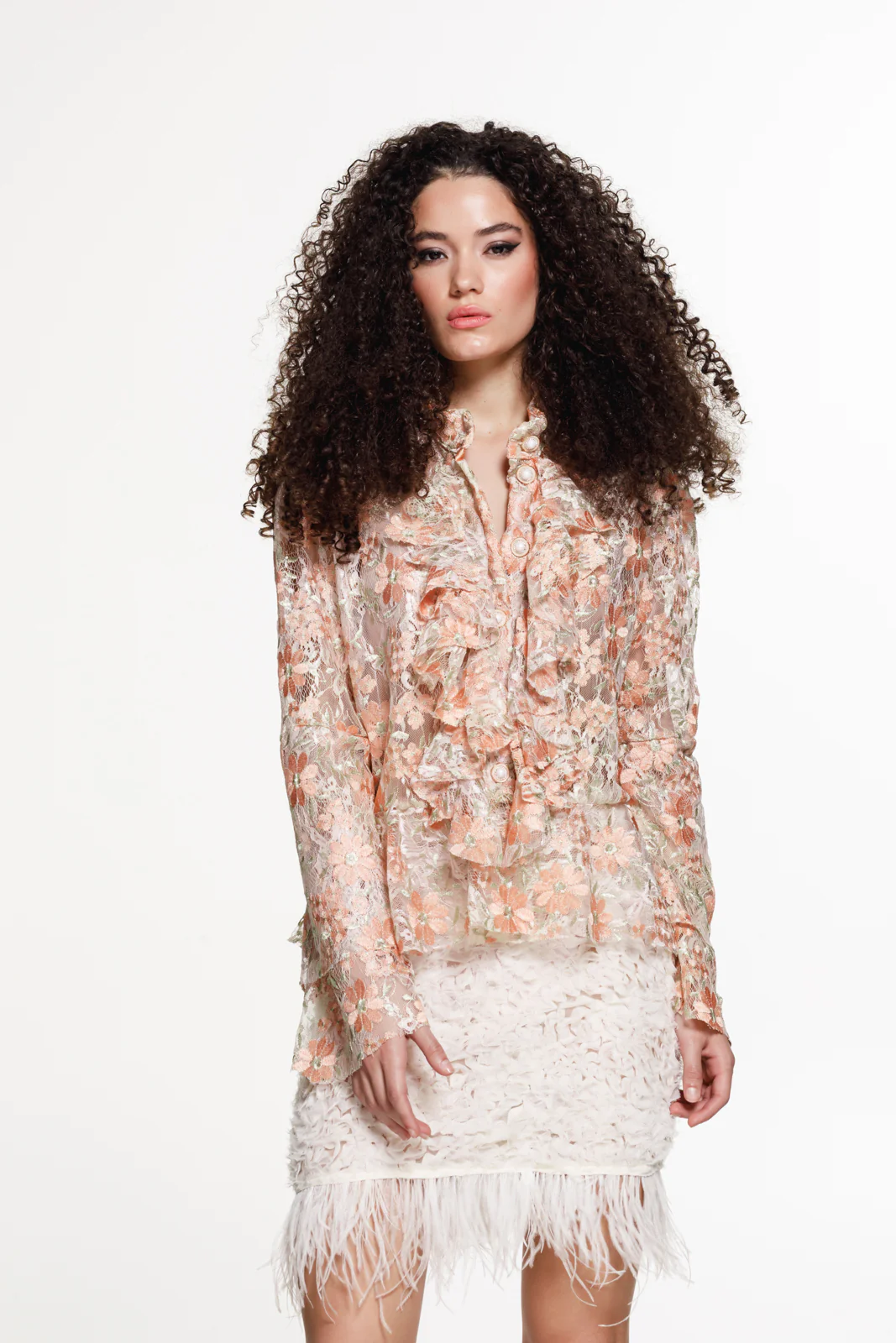 Elan Embroidered Shirt Peach - Image 5