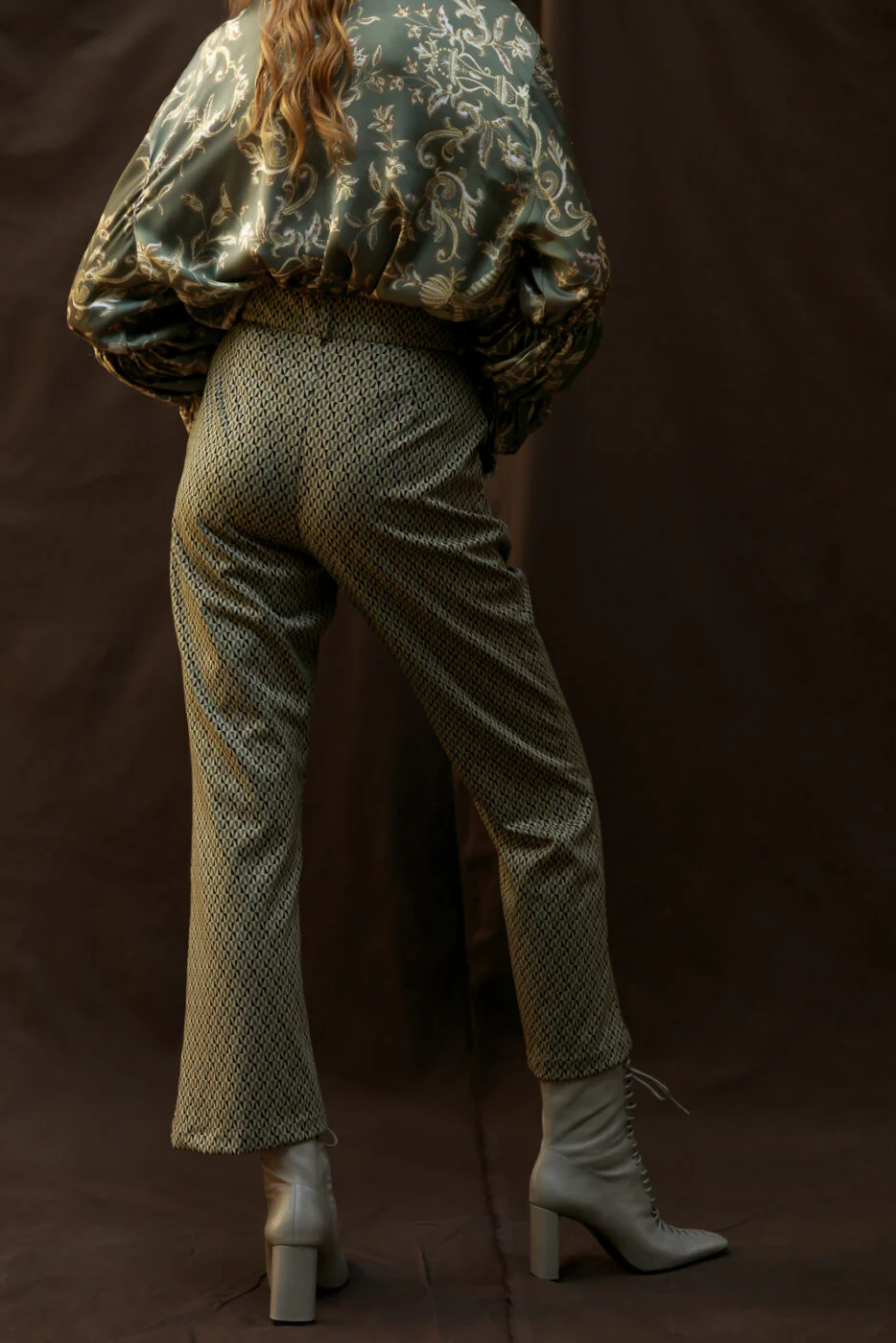 Enyeto Pants Plaid Army Green - Image 5