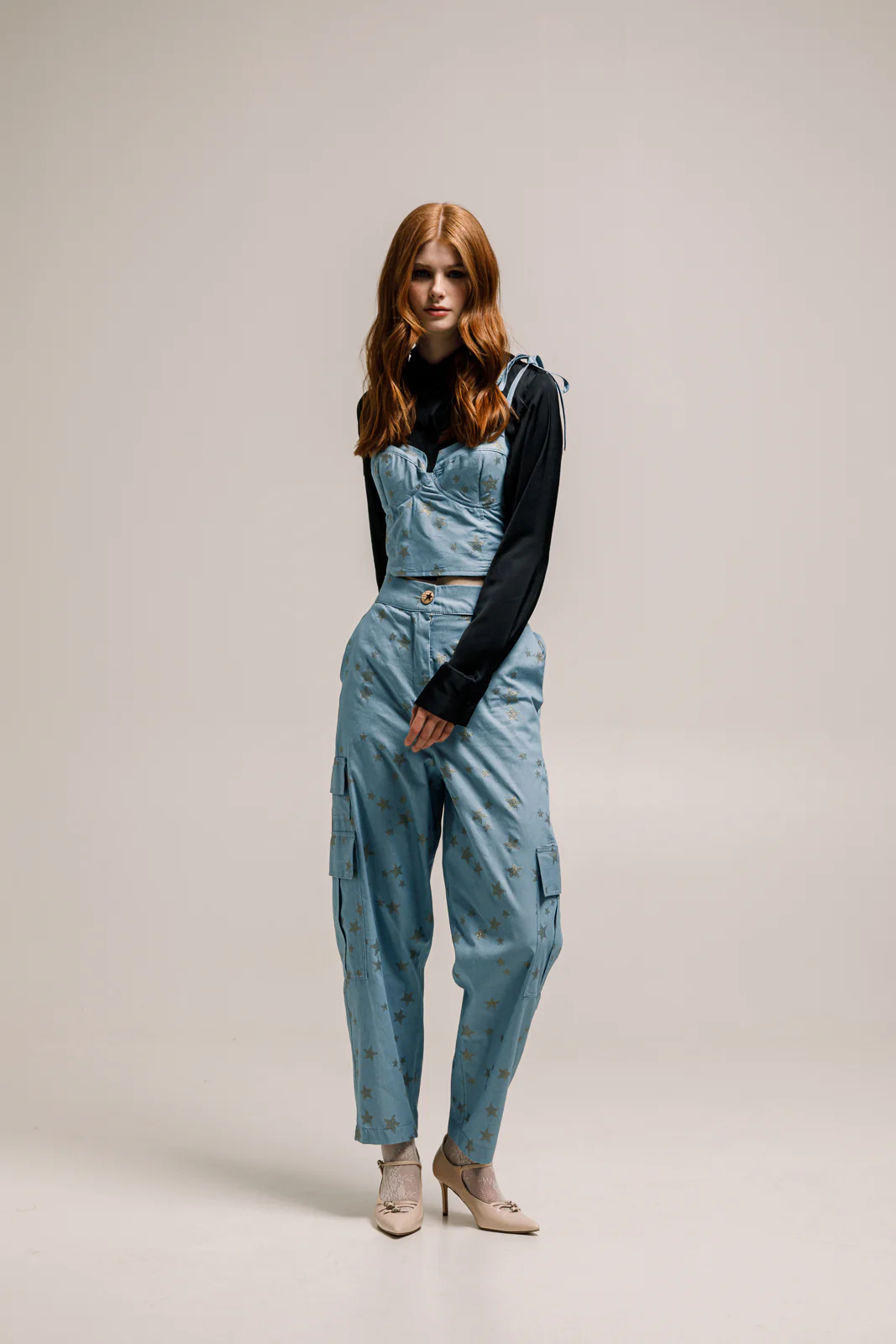 Gabby Denim Cargo Pants Light Blue - Image 4