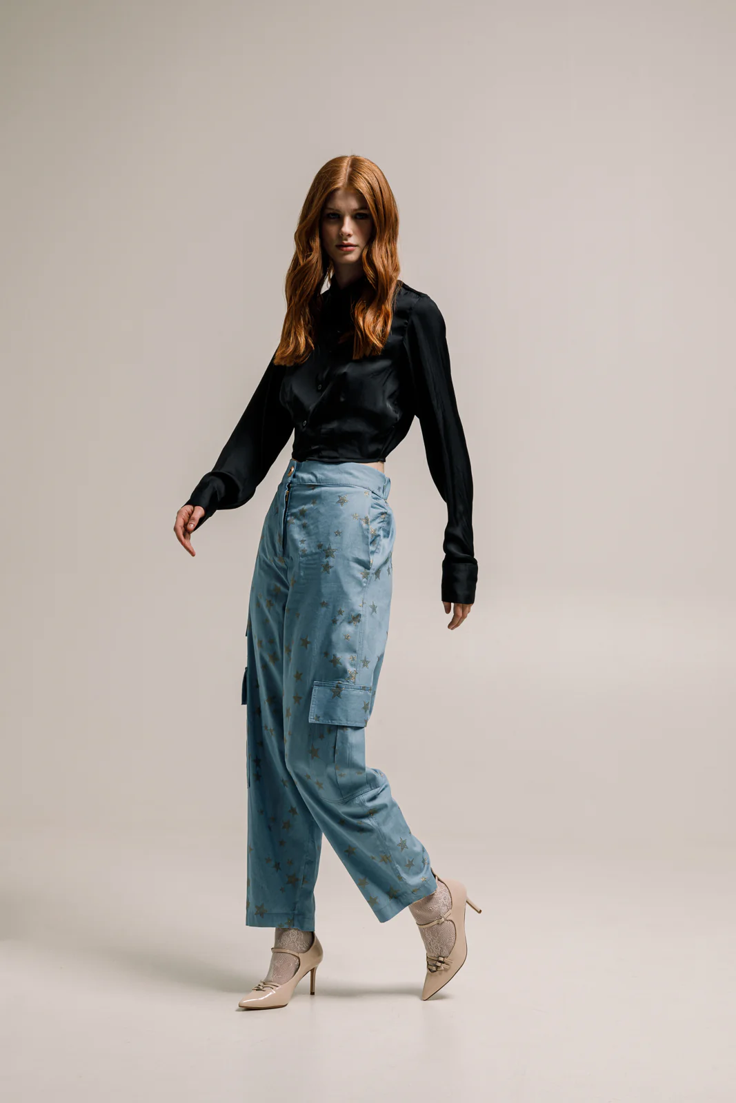 Gabby Denim Cargo Pants Light Blue - Image 6