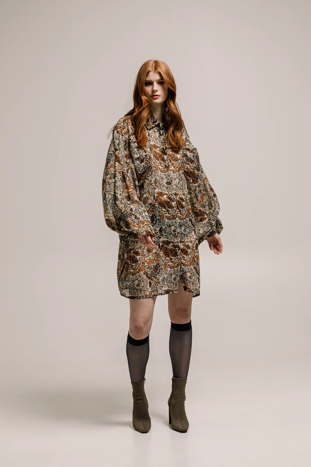 Halifa Shirt Printed Brown - Image 3