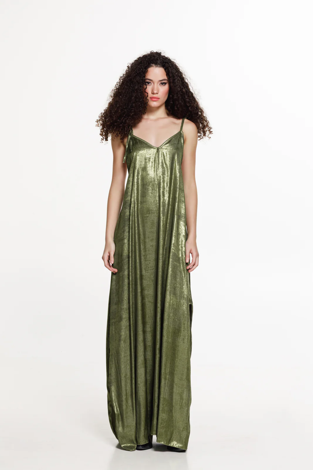 Hastin Dress Metallic Green - Image 4