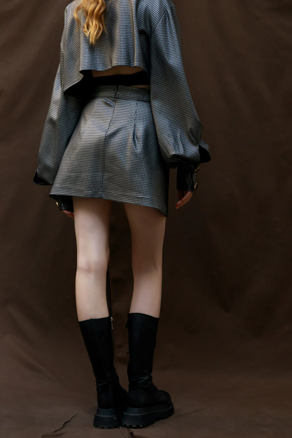 Hopi Mini Skirt Plaid Silver - Image 5