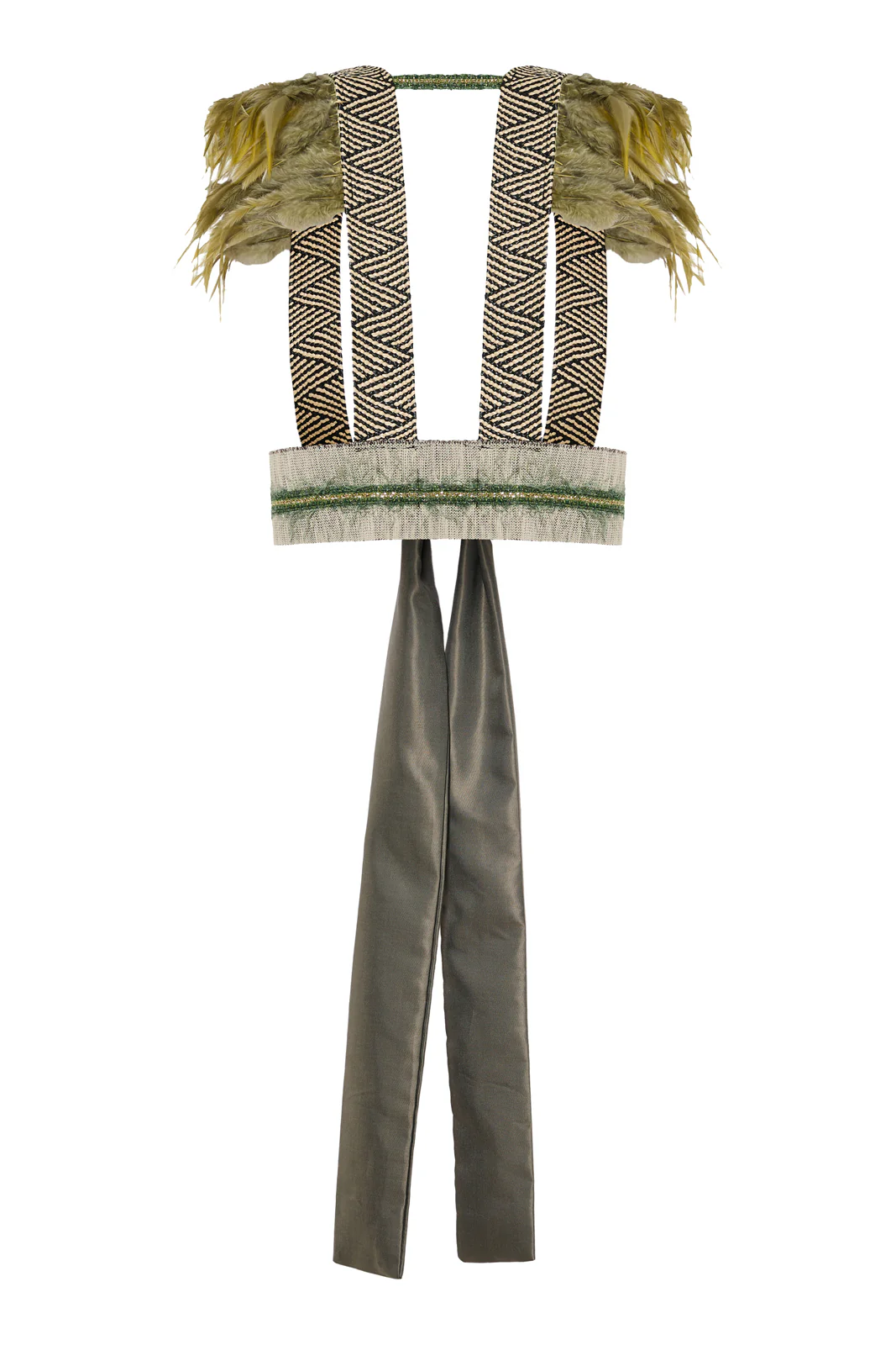 Sachit Feathered Vest Green - Image 5