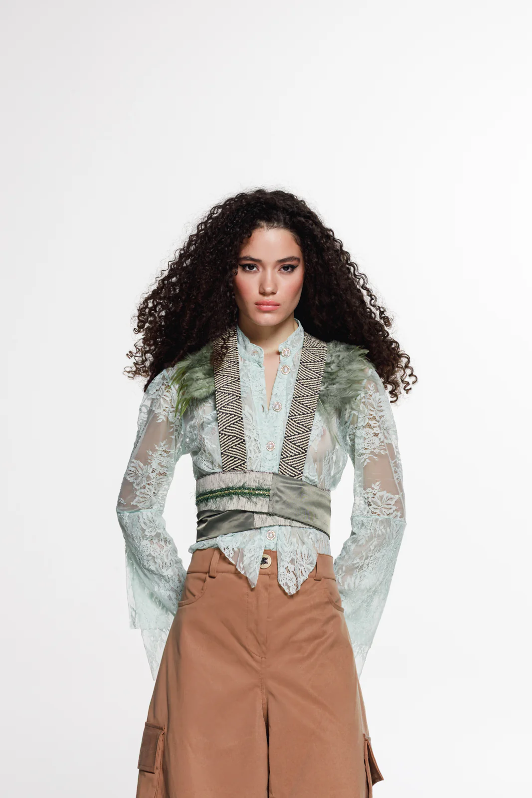 Sachit Feathered Vest Green - Image 6