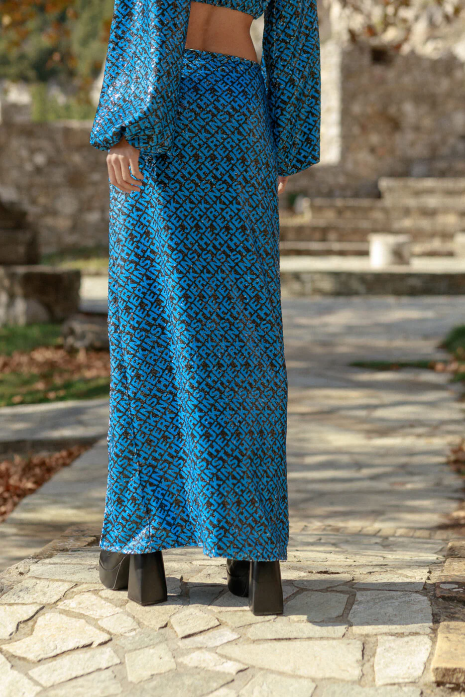 Jalen Maxi Skirt Sequined Blue - Image 5