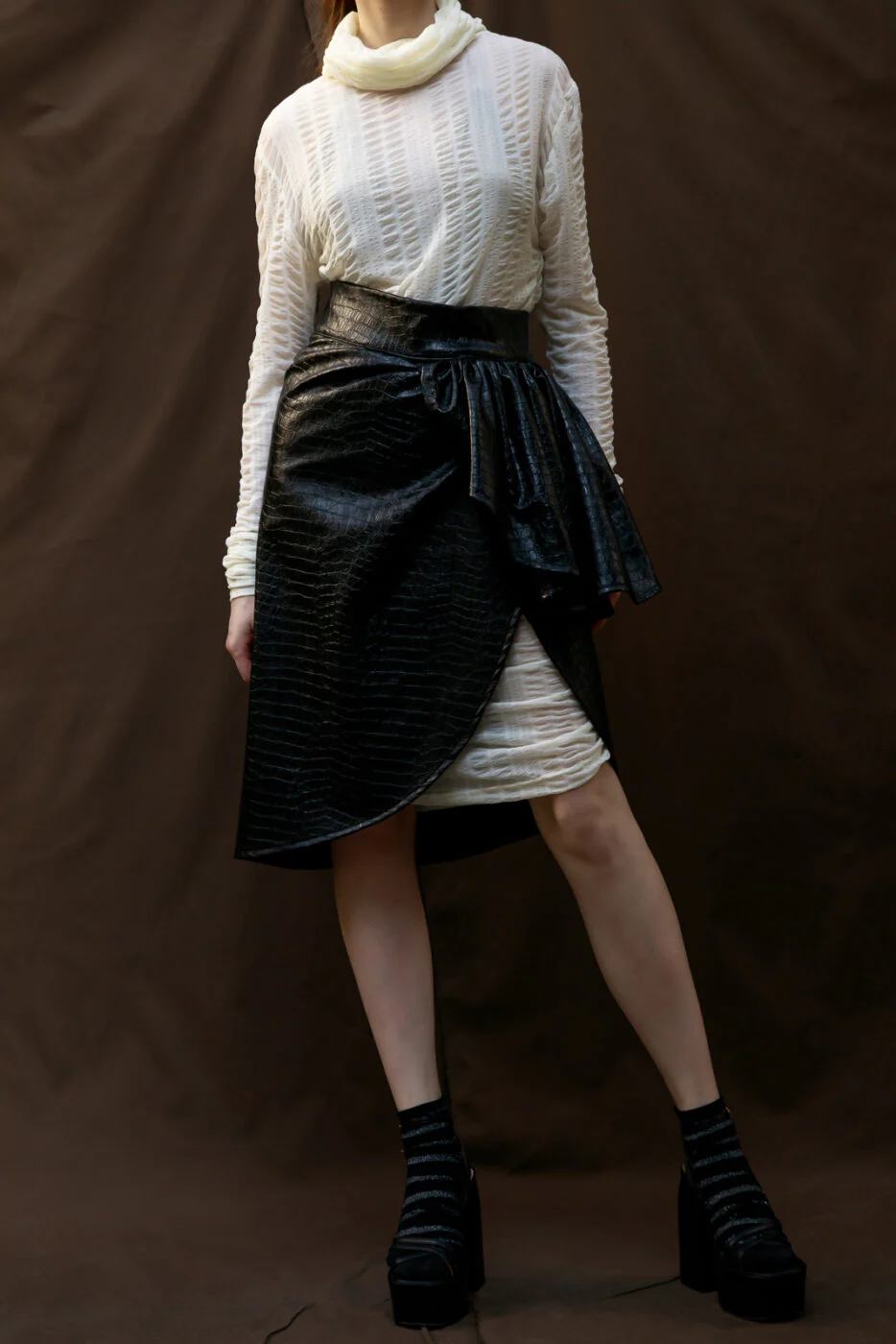 Koko Faux-leather Skirt Black - Image 3