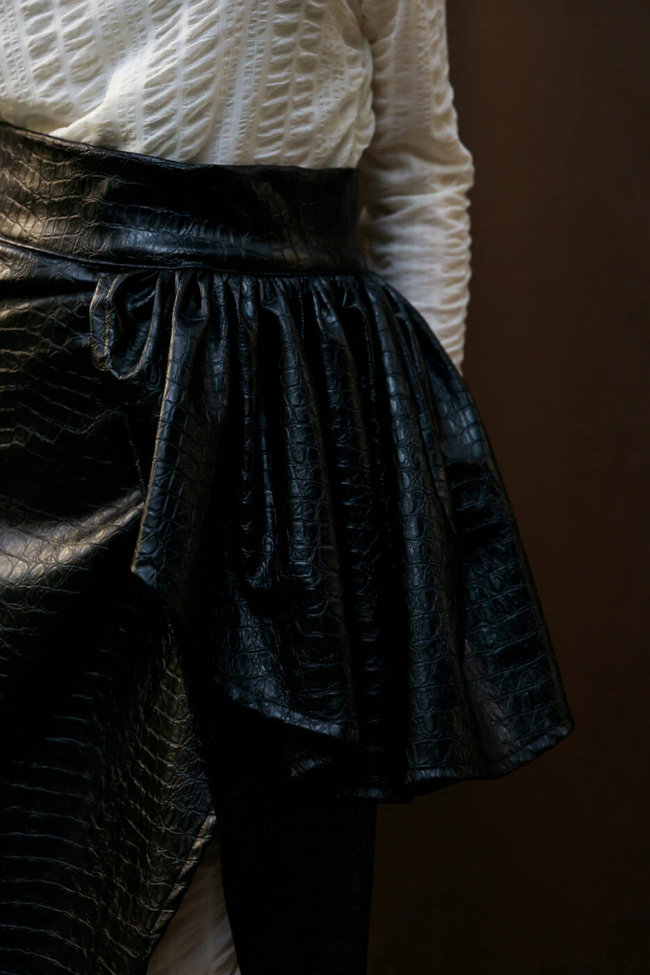 Koko Faux-leather Skirt Black - Image 4
