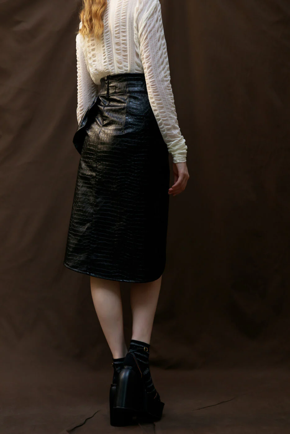 Koko Faux-leather Skirt Black - Image 5