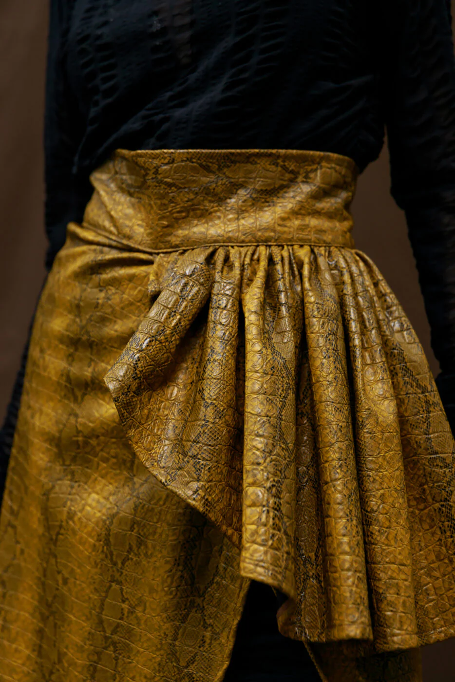 Koko Faux-leather Skirt Dijon - Image 4