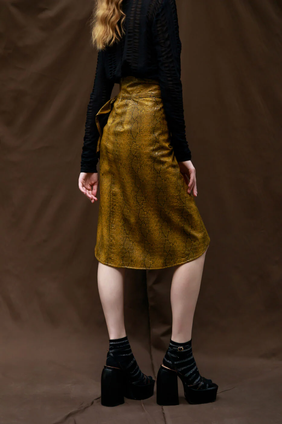 Koko Faux-leather Skirt Dijon - Image 5