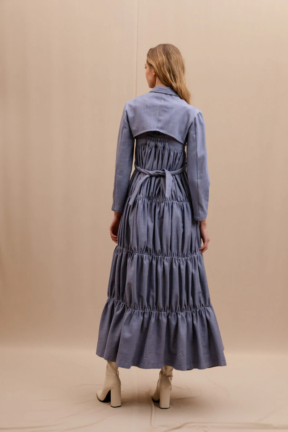 Mochni Cropped Jacket Denim Blue - Image 3