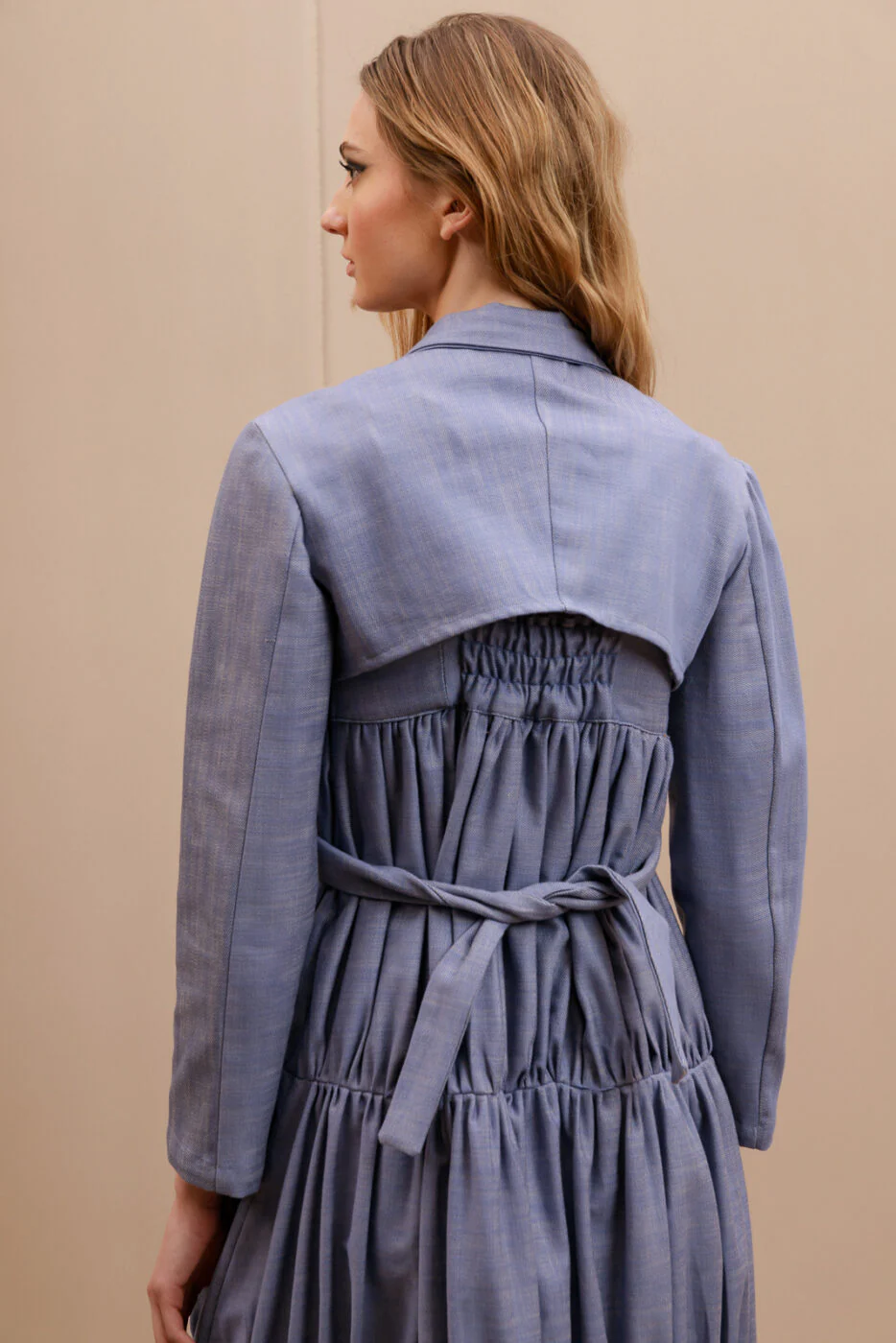 Mochni Cropped Jacket Denim Blue - Image 4