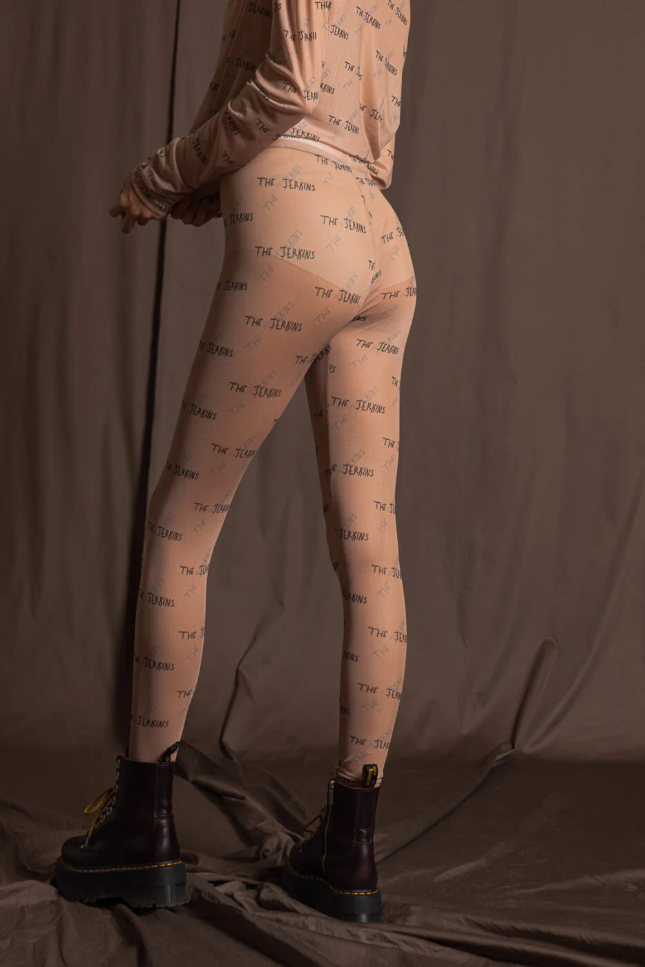 Mohe Logo Leggings Printed Beige - Image 3