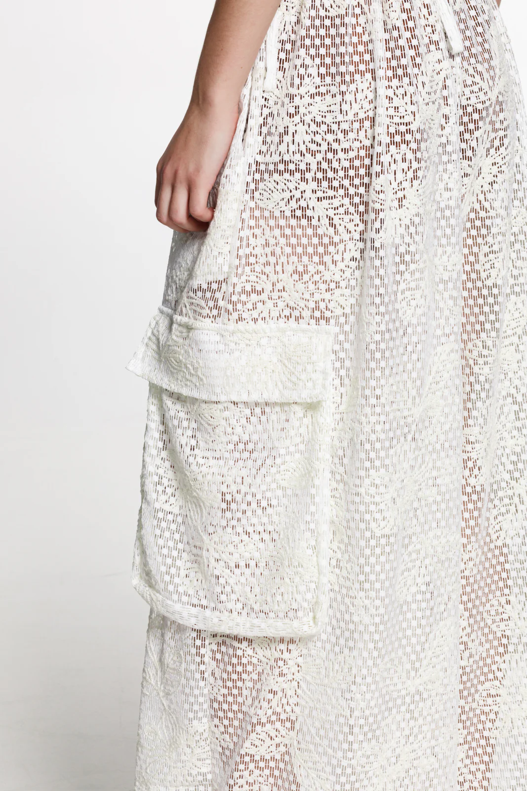 Nawat Embroidered Pants Vanilla - Image 3