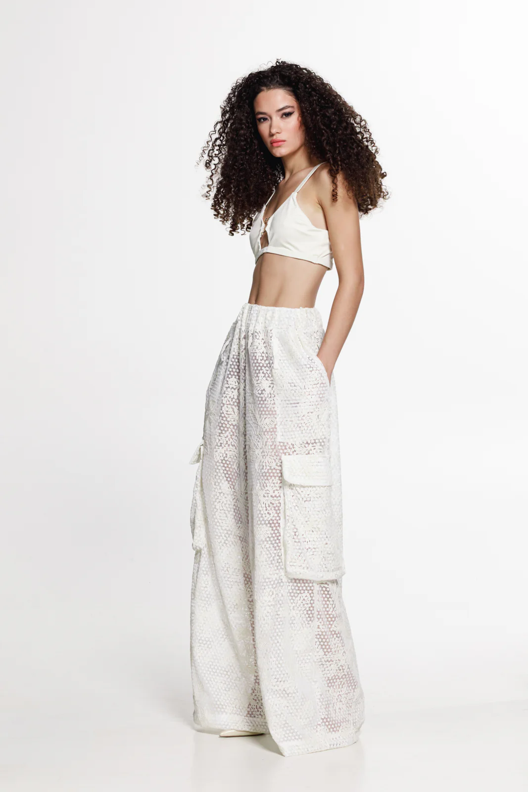 Nawat Embroidered Pants Vanilla - Image 5