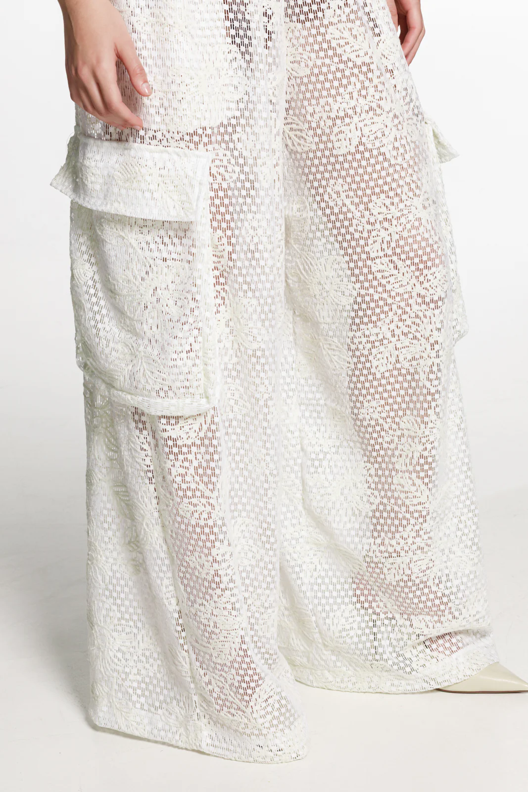 Nawat Embroidered Pants Vanilla - Image 6