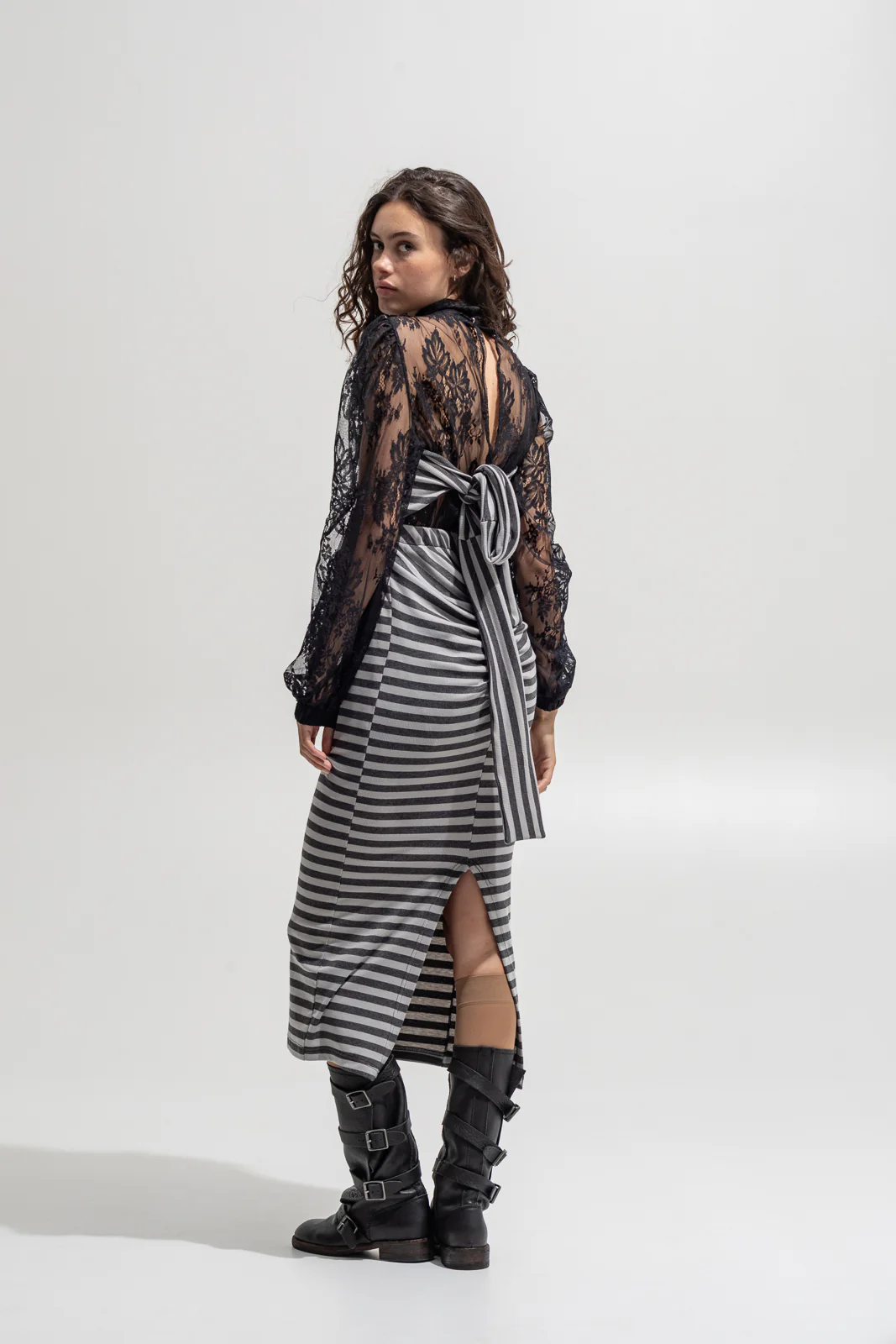 Neka Dress Striped Grey - Image 4