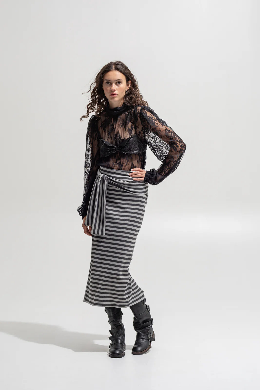Neka Dress Striped Grey - Image 5