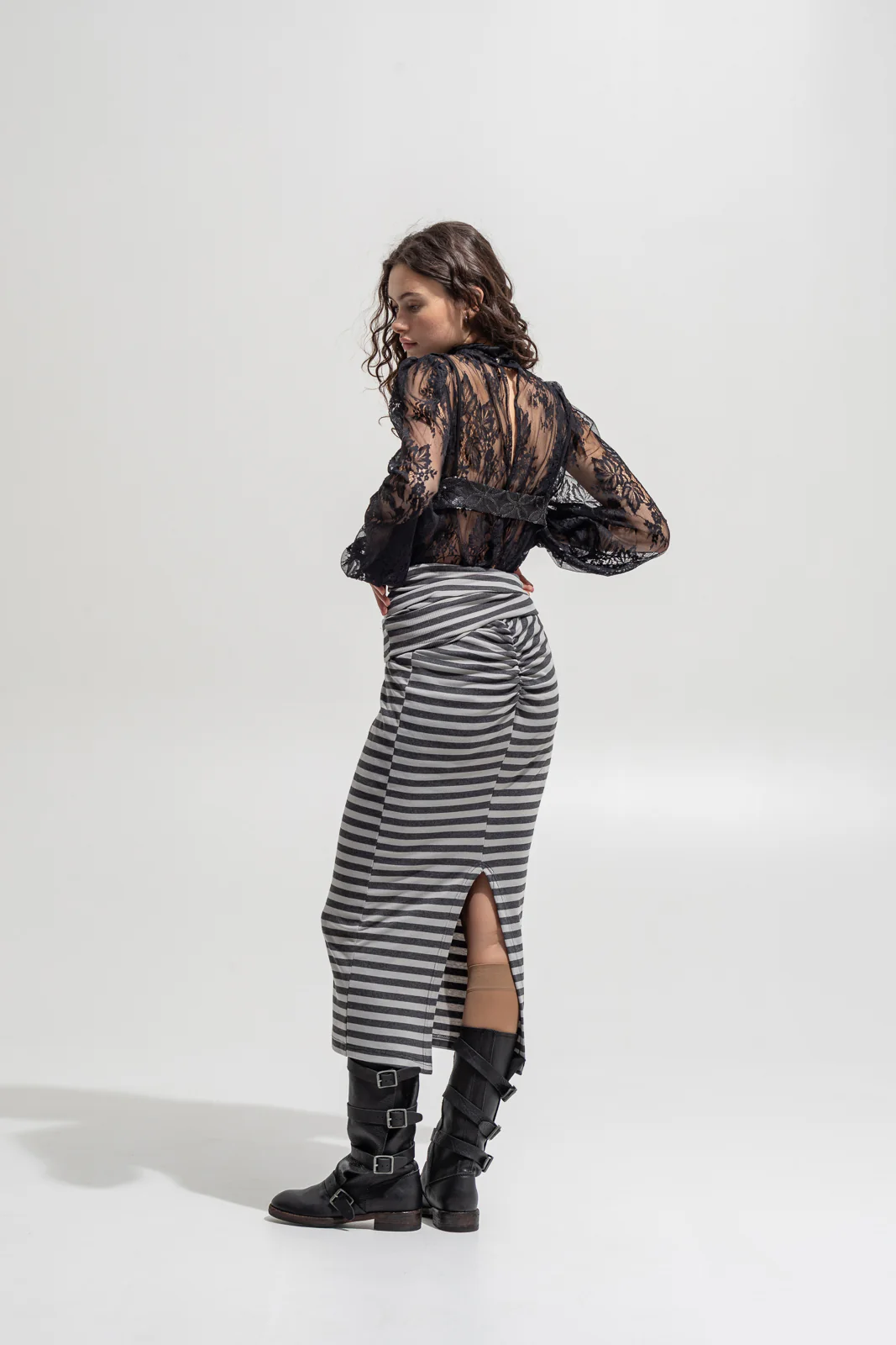Neka Dress Striped Grey - Image 7