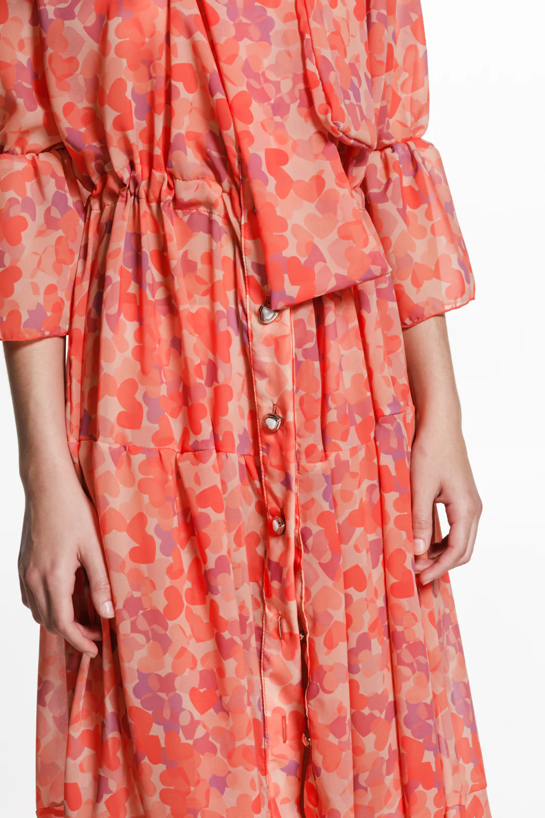 Nodin Dress Printed Coral - Image 3