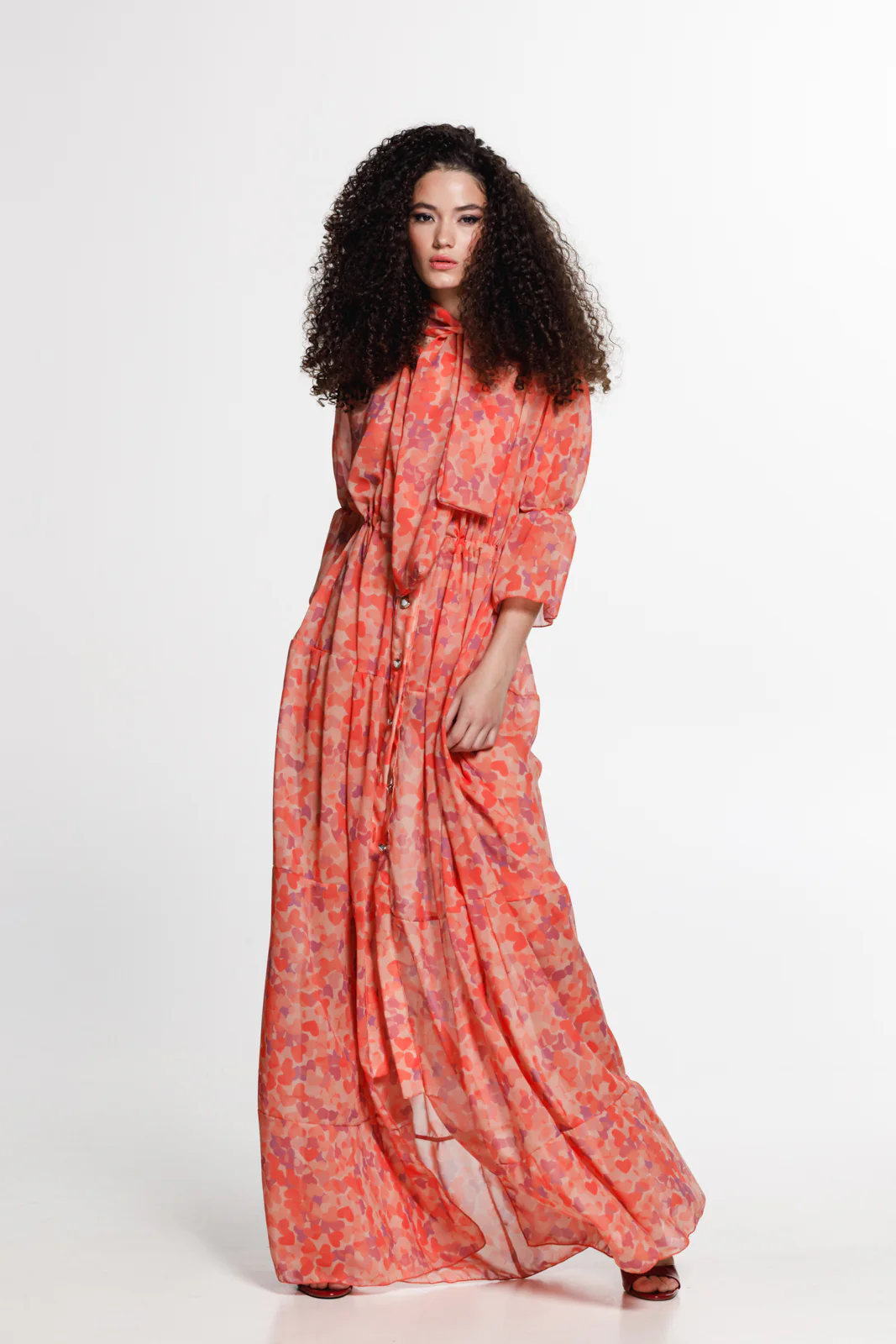 Nodin Dress Printed Coral - Image 4