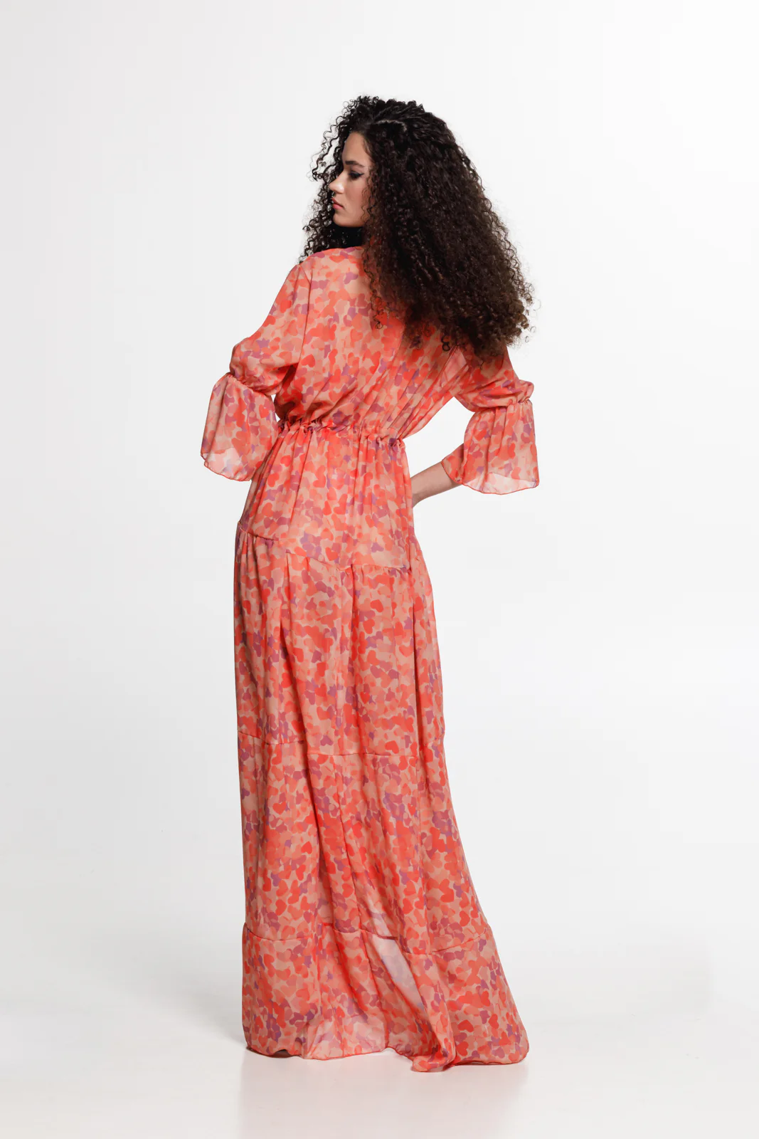 Nodin Dress Printed Coral - Image 5
