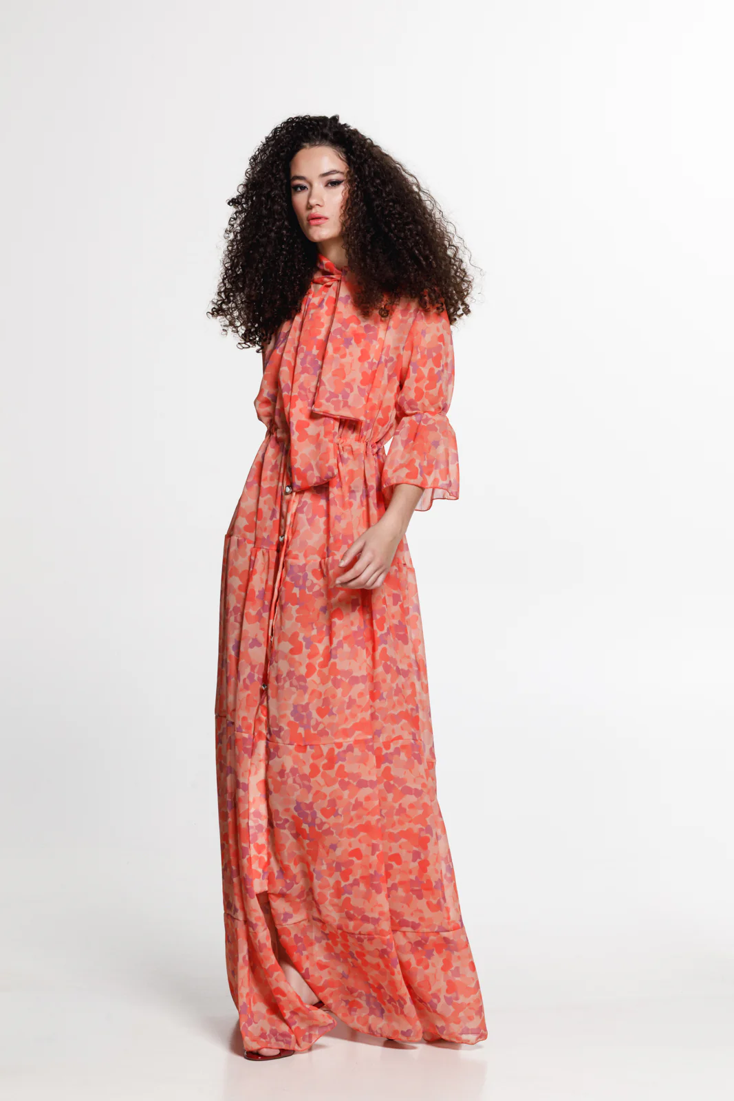 Nodin Dress Printed Coral - Image 6