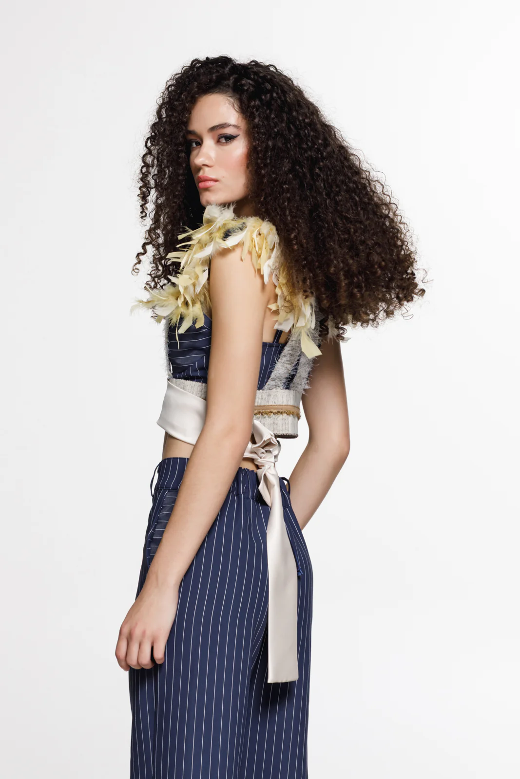 Rahel Feathered Vest Yellow - Image 6