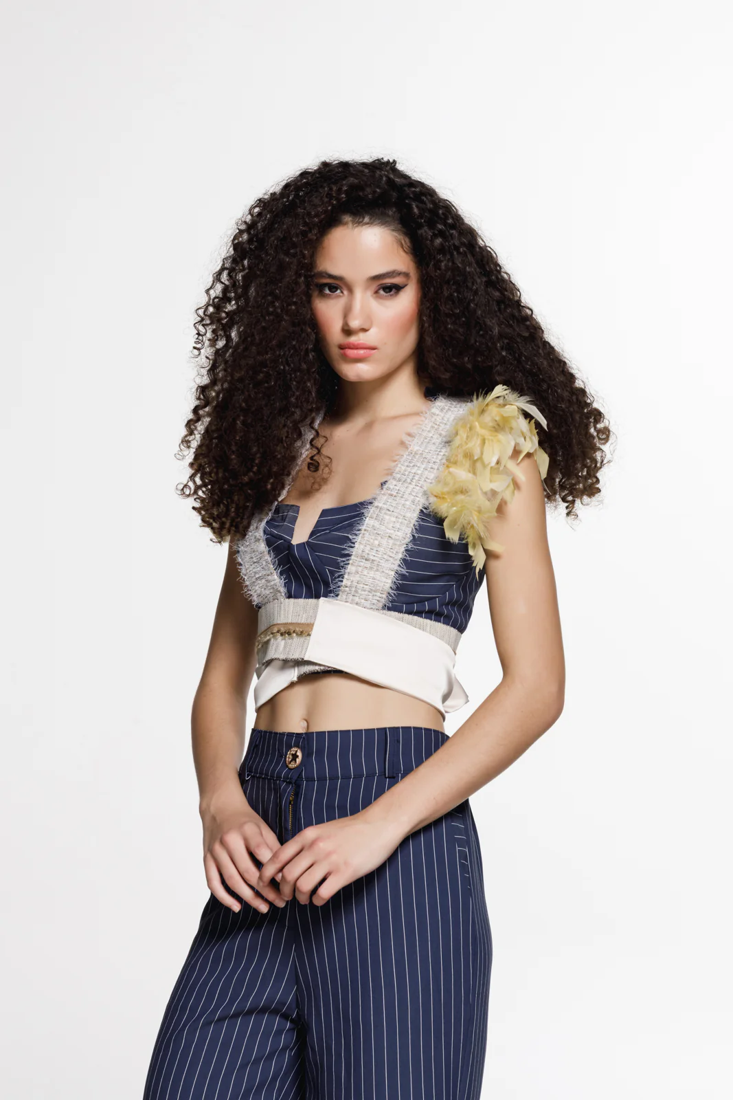 Rahel Feathered Vest Yellow - Image 8