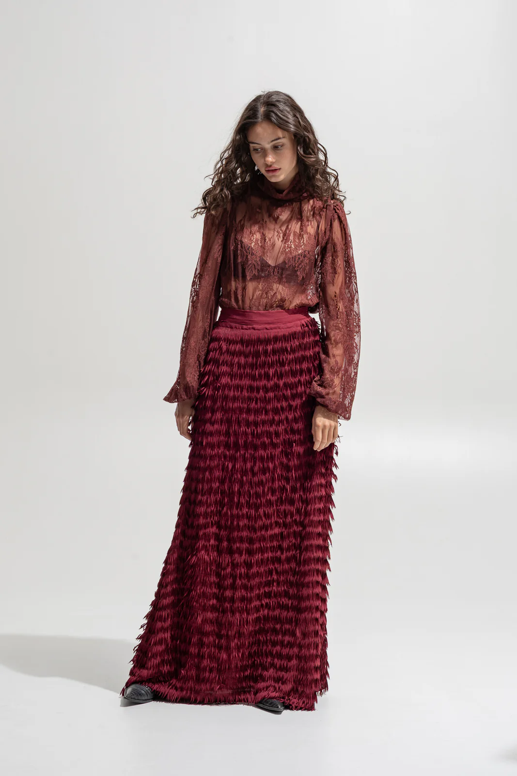 Ogima Maxi Skirt Bordeaux - Image 3