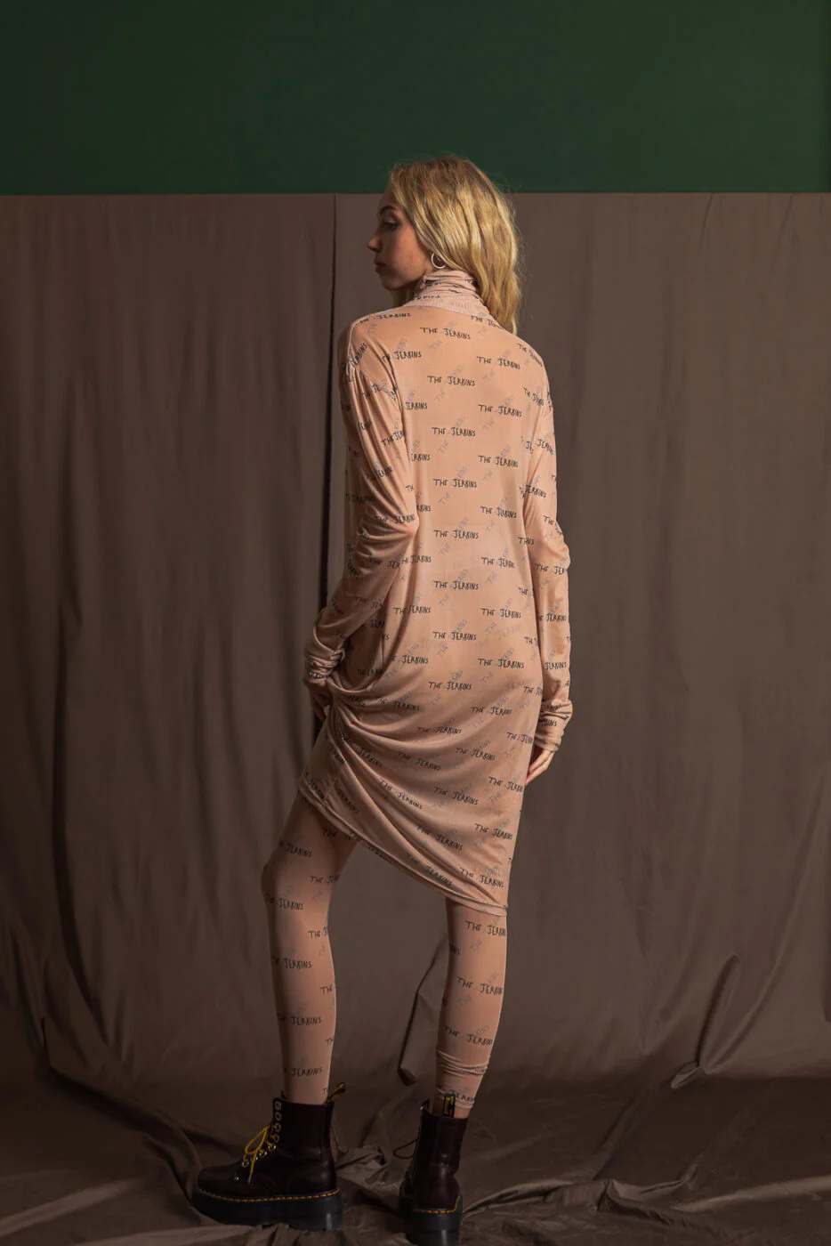 Olathe Logo Dress Printed Beige - Image 3
