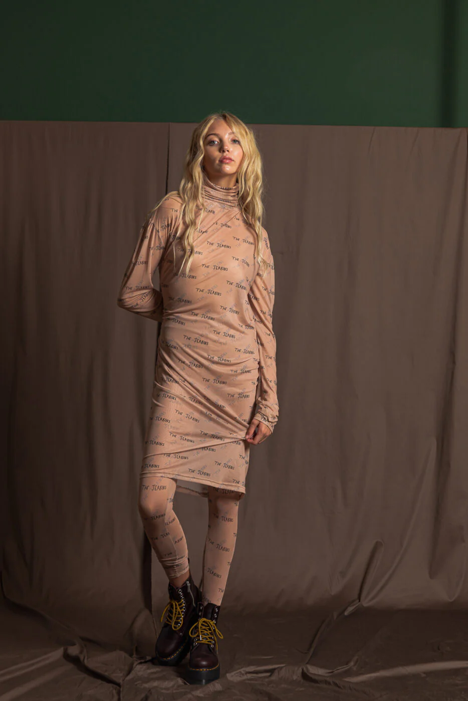 Olathe Logo Dress Printed Beige - Image 5