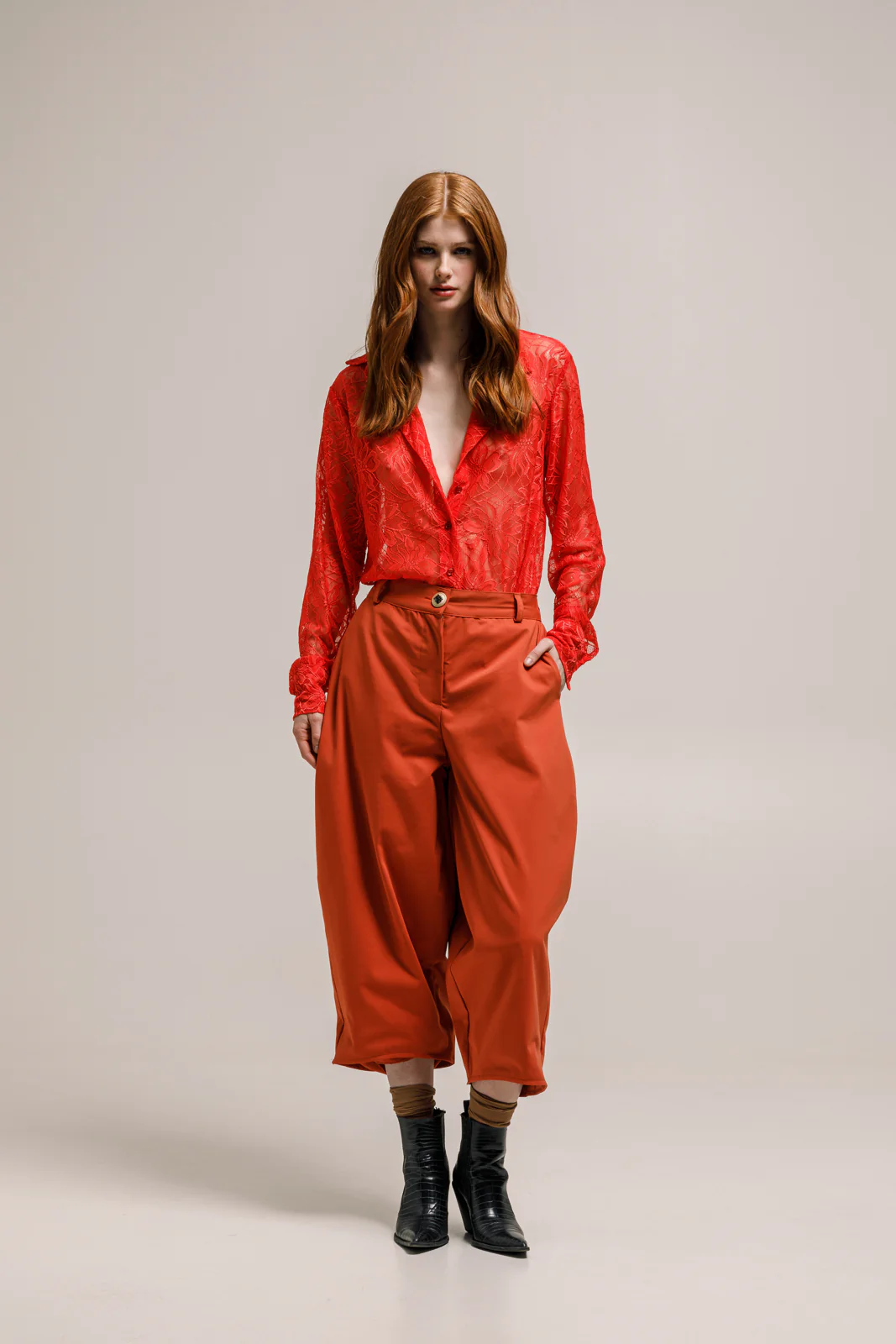 Olina Shirt Lace Orange - Image 3