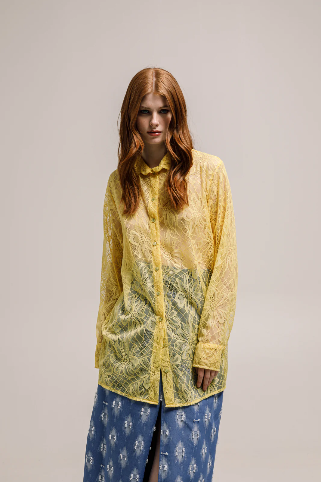 Olina Shirt Lace Yellow - Image 5