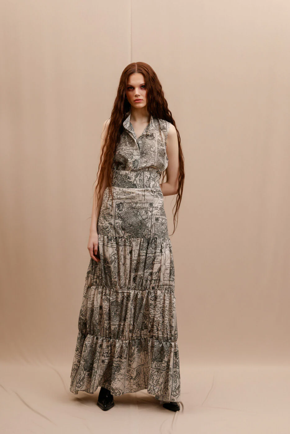 Pat Maxi Skirt Printed Black - Image 3